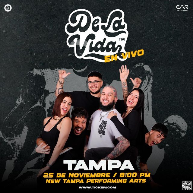 De La Vida En Vivo en Tampa — 25 de noviembre en New Tampa Performing Arts